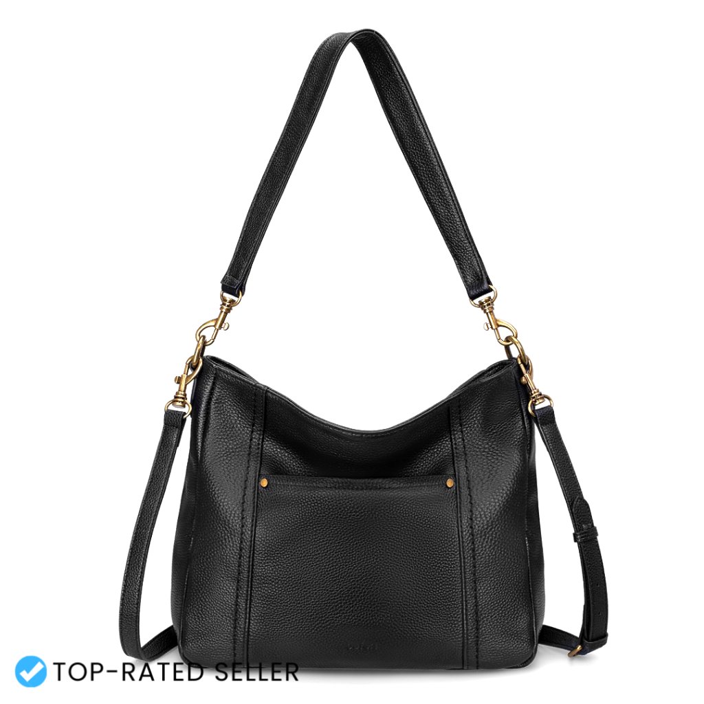 Genuine Leather Hobo Crossbody Bag Retro Chic Shoulder Purse With Straps